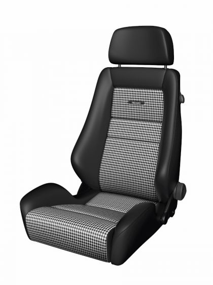 088-00-0B25 Recaro Classic LX Seat, Black Leather with Pepita 